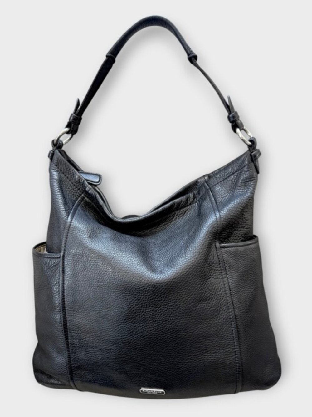 Coach Park Black Pebbled Leather Hobo Crossbody Bag